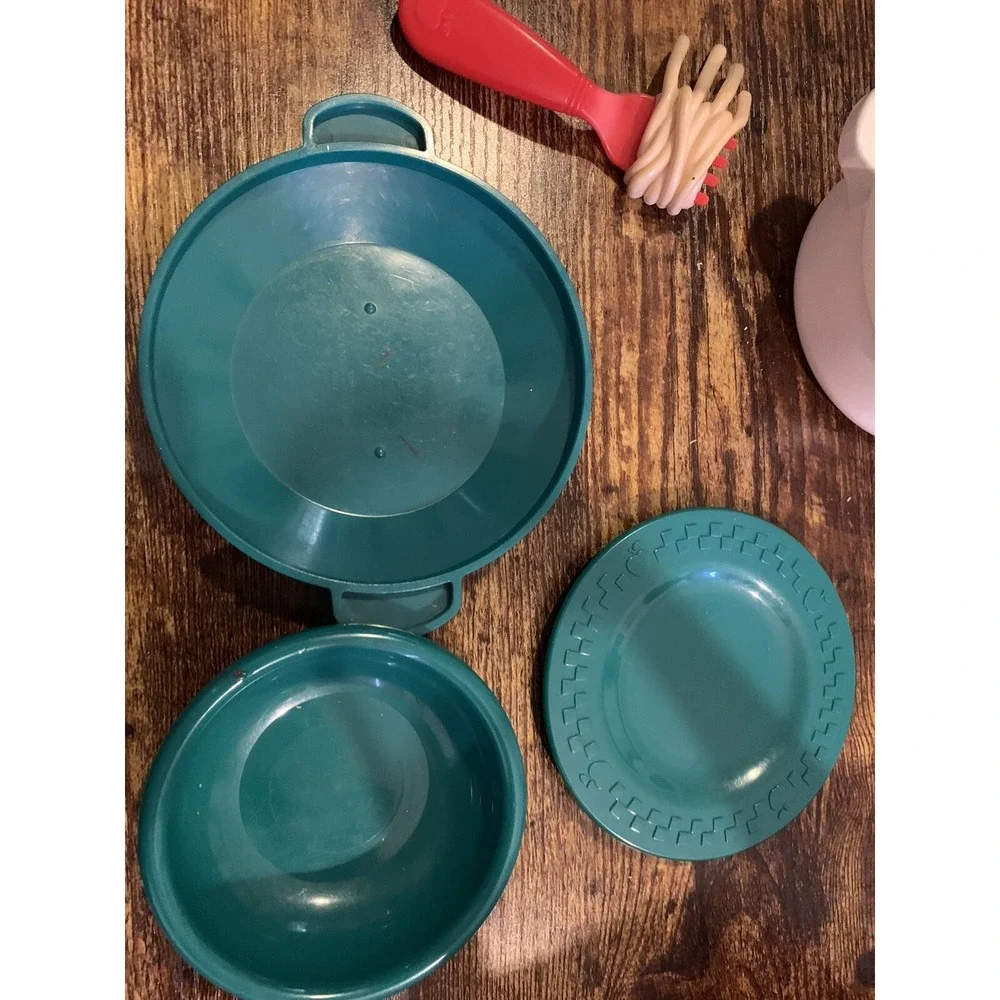 FISHER PRICE FUN FOOD ● SPEEDY SPAGHETTI ‎ POT PLATE FORK PASTA SET